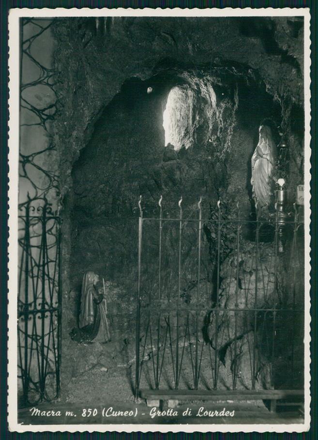Cuneo Macra Grotta di Lourdes Foto FG cartolina MZ1931 – fronte