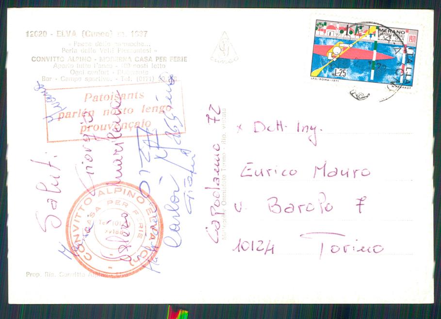 Cuneo Elva Foto FG cartolina MZ1936 – retro