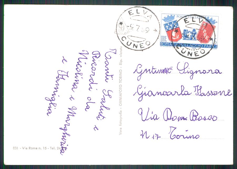 Cuneo Elva Valle Maira Foto FG cartolina MZ1940 – retro