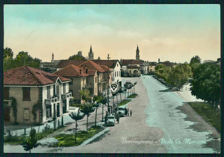 Cuneo Bene Vagienna Viale Marconi Foto FG cartolina MZ1955 – fronte