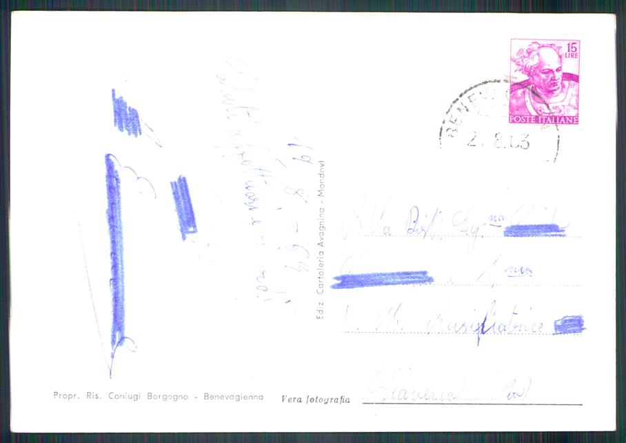 Cuneo Bene Vagienna Viale Marconi Foto FG cartolina MZ1955 – retro