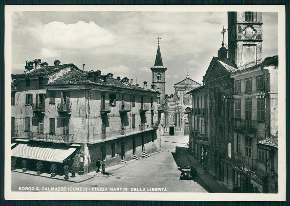 Cuneo Borgo San Dalmazzo Piazza Martiri della Libertà Foto FG cartolina MZ1956 – fronte