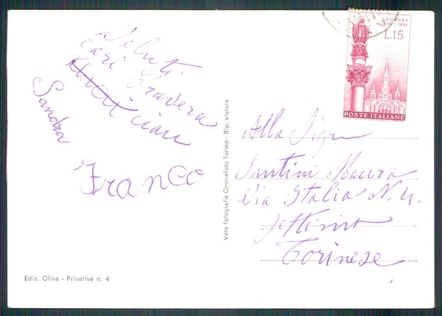 Torino Coazze Foto FG cartolina MZ1970 – retro