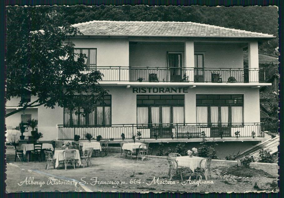 Torino Avigliana Mortera Albergo San Francesco PIEGA Foto FG cartolina MZ1974 – fronte