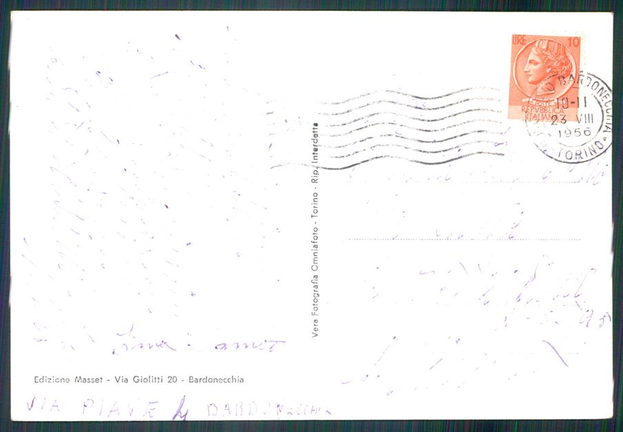 Torino Bardonecchia Narcisi Calomion PIEGHINA Foto FG cartolina MZ1990 – retro