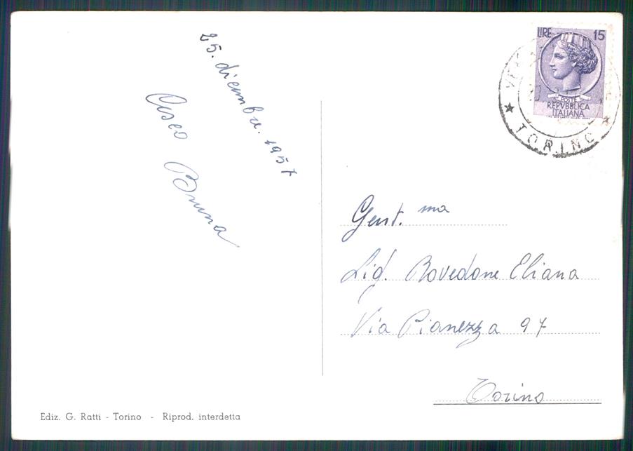 Torino Venaria Reale Saluti da Foto FG cartolina MZ1991 – retro