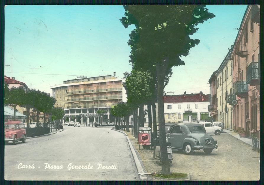 Cuneo Carrù Piazza Generale Perotti Fiat Topolino FORO Foto FG cartolina MZ2007 – fronte
