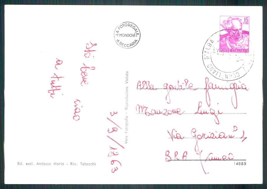 Cuneo Corneliano d'Alba Chiesa Parrocchiale Foto FG cartolina MZ2019 – retro