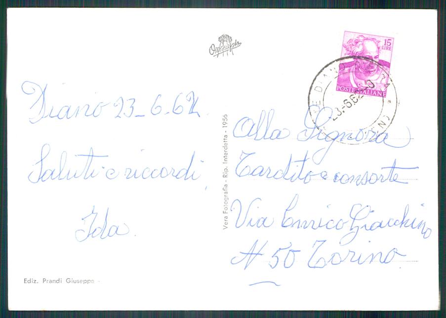 Cuneo Diano d'Alba Foto FG cartolina MZ2023 – retro
