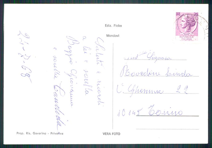 Cuneo Mombarcaro Auto Fiat 500 Foto FG cartolina MZ2054 – retro