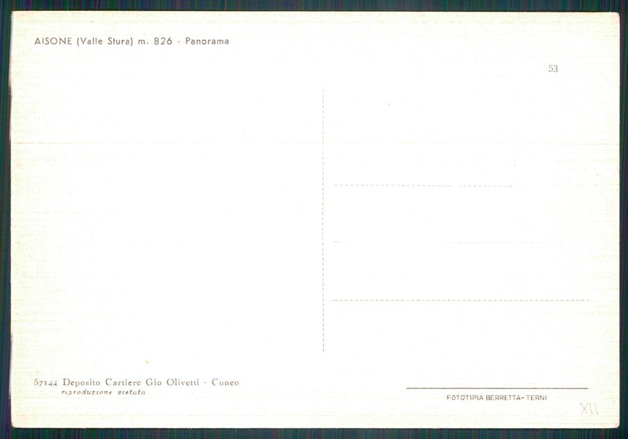 Cuneo Aisone FG cartolina MZ2076 – retro