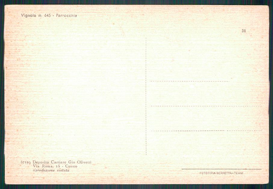 Cuneo Vignolo Parrocchia FG cartolina MZ2085 – retro