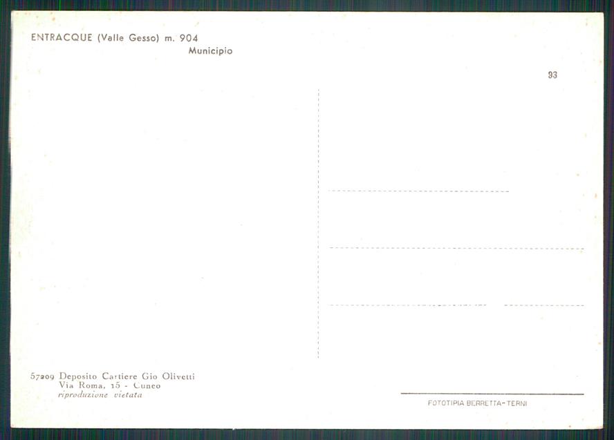 Cuneo Entracque Auto FG cartolina MZ2087 – retro