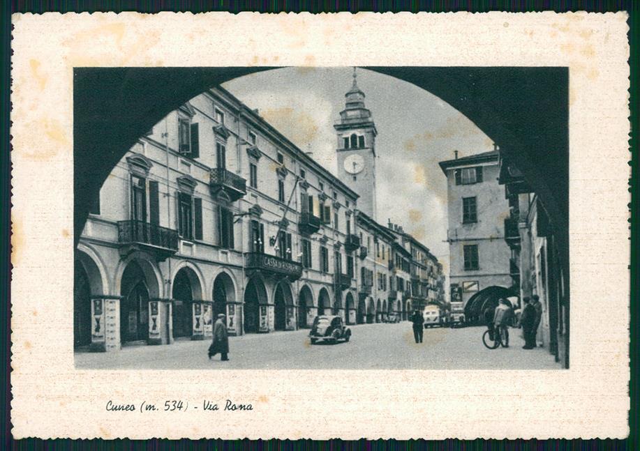 Cuneo città Via Roma Auto FG cartolina MZ2091 – fronte