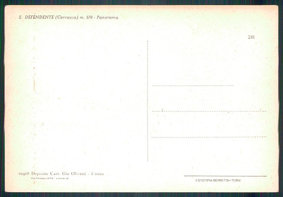 Cuneo Cervasca San Defendente FG cartolina MZ2093 – retro
