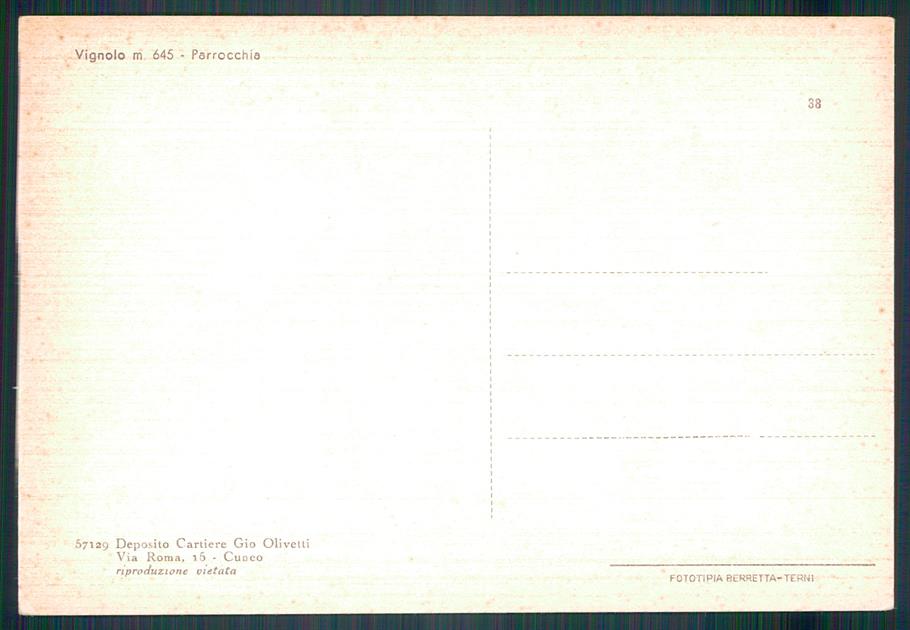 Cuneo Vignolo Parrocchia FG cartolina MZ2094 – retro