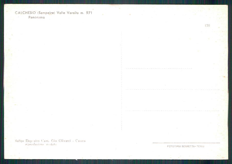 Cuneo Sempeyre Calchesio FG cartolina MZ2108 – retro