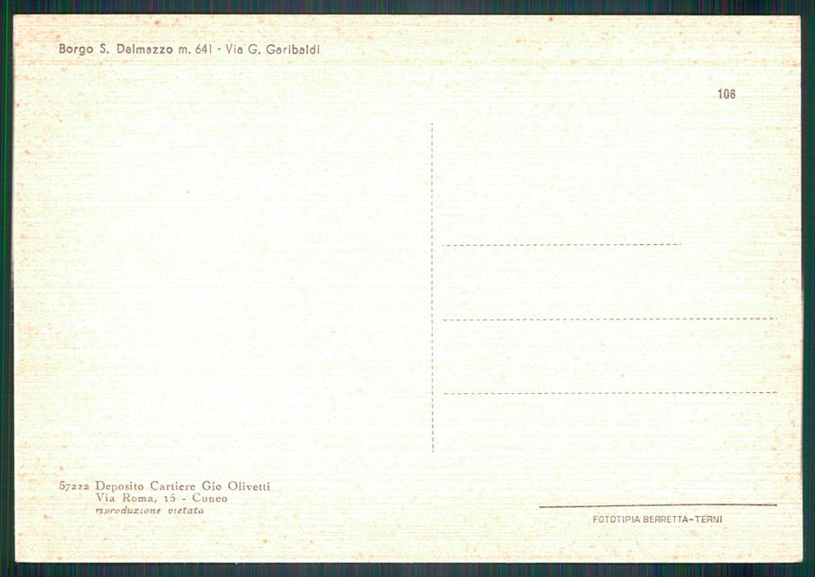 Cuneo Borgo San Dalmazzo Via Garibaldi FG cartolina MZ2115 – retro