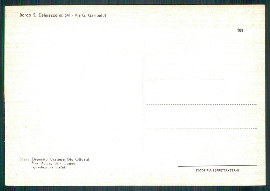 Cuneo Borgo San Dalmazzo Via Garibaldi FG cartolina MZ2116 – retro