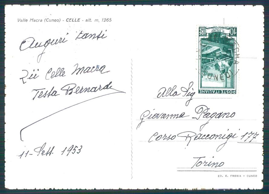 Cuneo Celle di Macra FG cartolina MZ2130 – retro