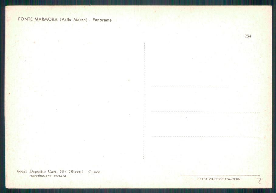 Cuneo Marmora Ponte di Diga FG cartolina MZ2133 – retro