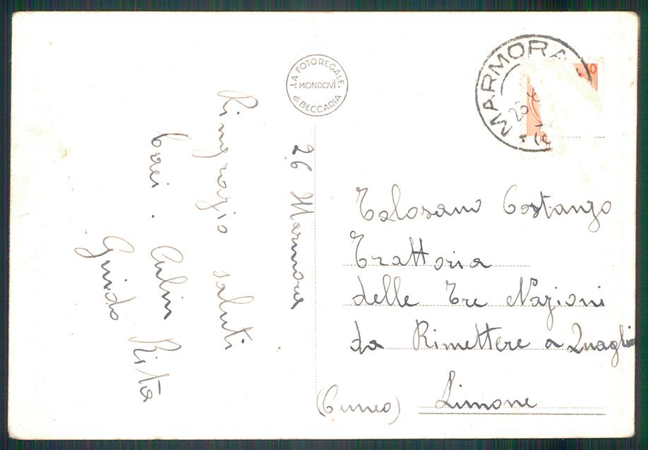 Cuneo Marmora Ponte di Diga FG cartolina MZ2135 – retro