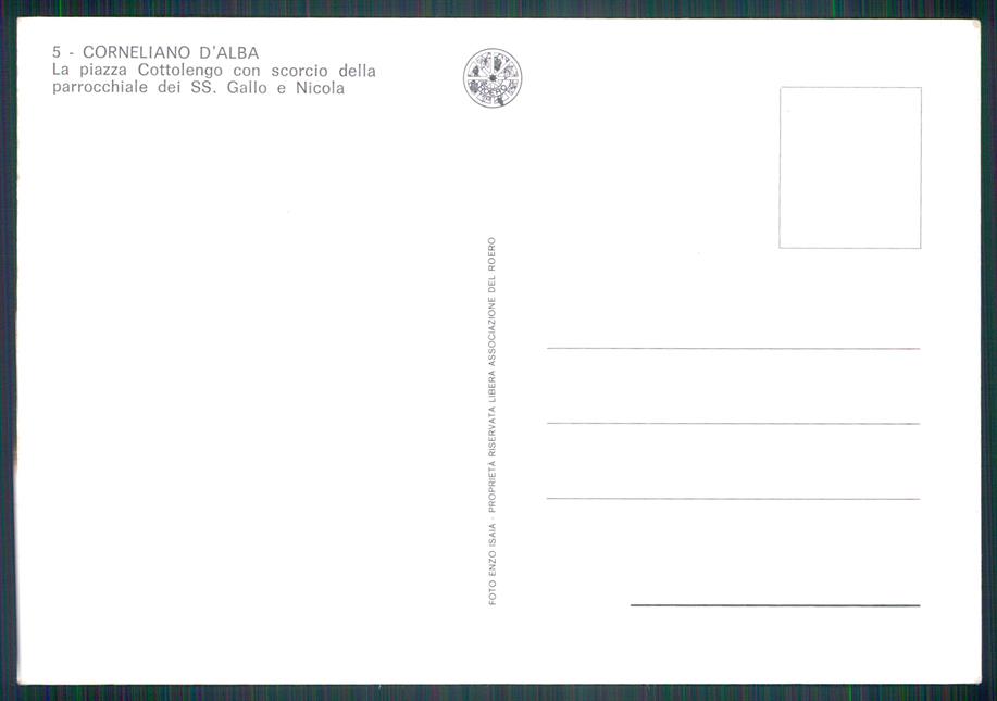 Cuneo Corneliano d'Alba Piazza Cottolengo FG cartolina MZ2149 – retro