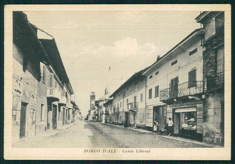 Vercelli Borgo d'Ale Corso Libertà FG cartolina MZ2156 – fronte