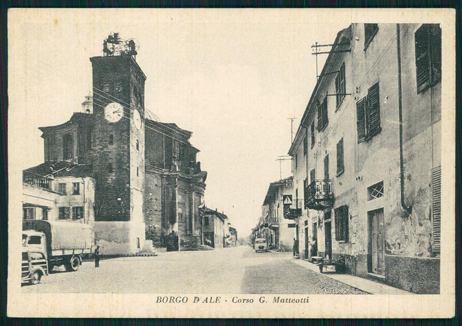 Vercelli Borgo d'Ale Corso Matteotti Auto FG cartolina MZ2157 – fronte
