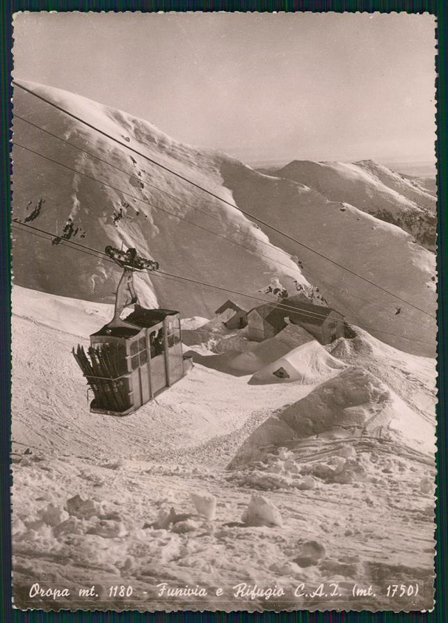 Biella Oropa Funivia Rifugio Cai Nevicata Foto FG cartolina MZ2163 – fronte