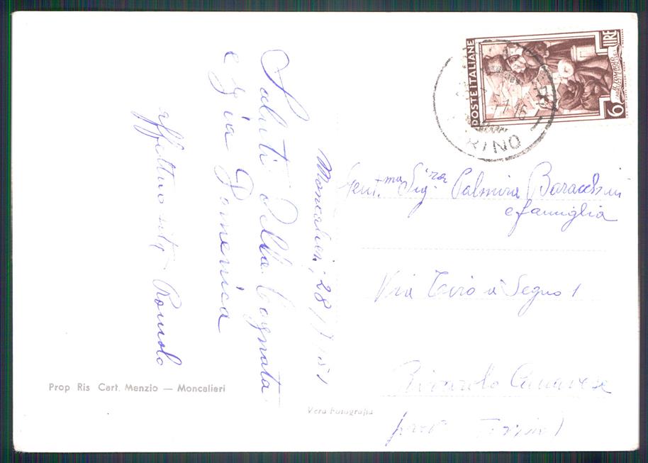 Torino Moncalieri Convalescenziario Fiat Foto FG cartolina MZ2218 – retro