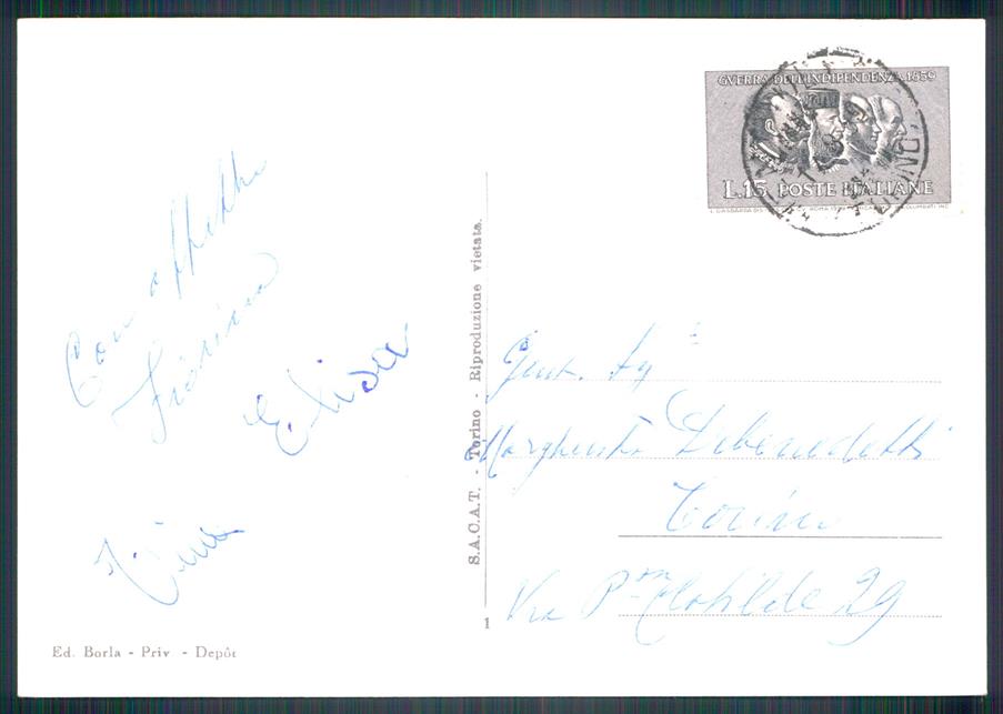Torino Fenestrelle Chambons Foto FG cartolina MZ2290 – retro