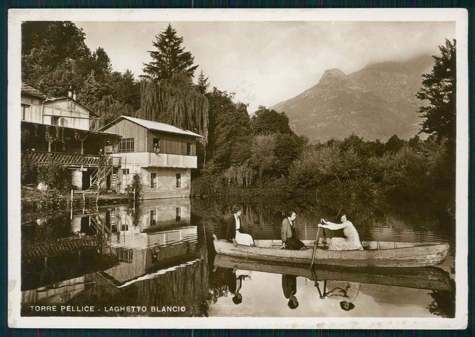 Torino Torre Pellice Laghetto Blancio Barca Foto FG cartolina MZ2310 – fronte