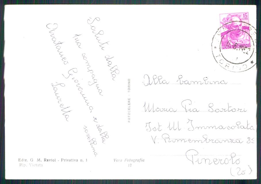 Torino Fenestrelle Saluti da Stelle Alpine Foto FG cartolina MZ2337 – retro