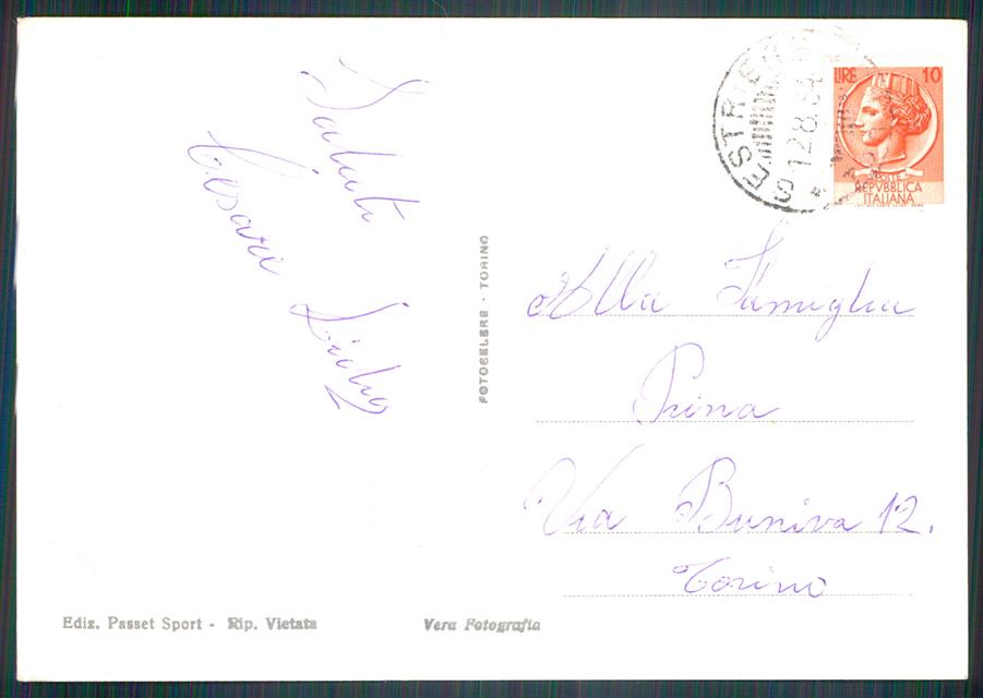 Torino Sestriere Colle di Albergo Principi Piemonte Foto FG cartolina MZ2346 – retro