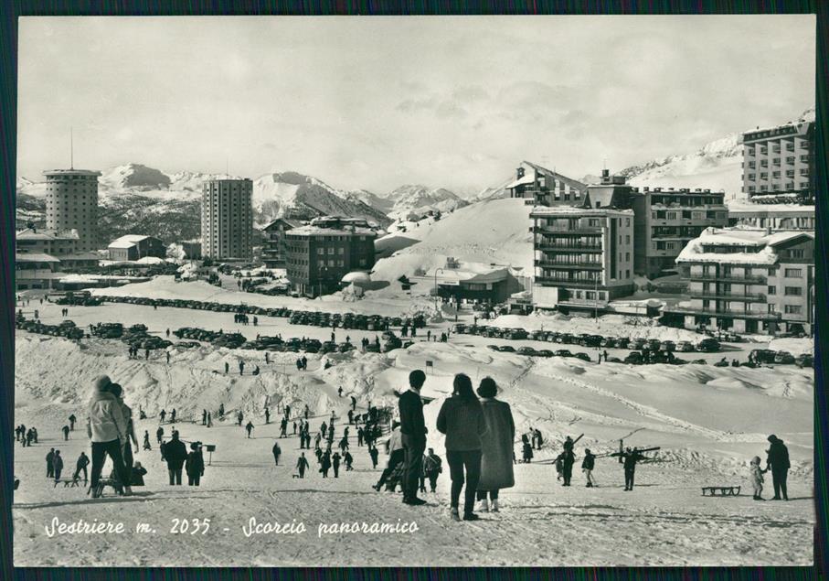 Torino Sestriere Nevicata Sci Foto FG cartolina MZ2353 – fronte