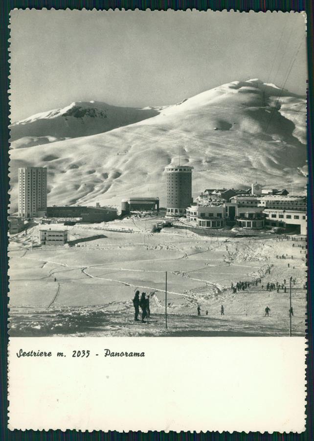 Torino Sestriere Nevicata Sci Foto FG cartolina MZ2361 – fronte