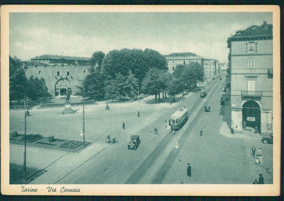 Torino città Via Cernaia Tram Auto FG cartolina MZ2426 – fronte