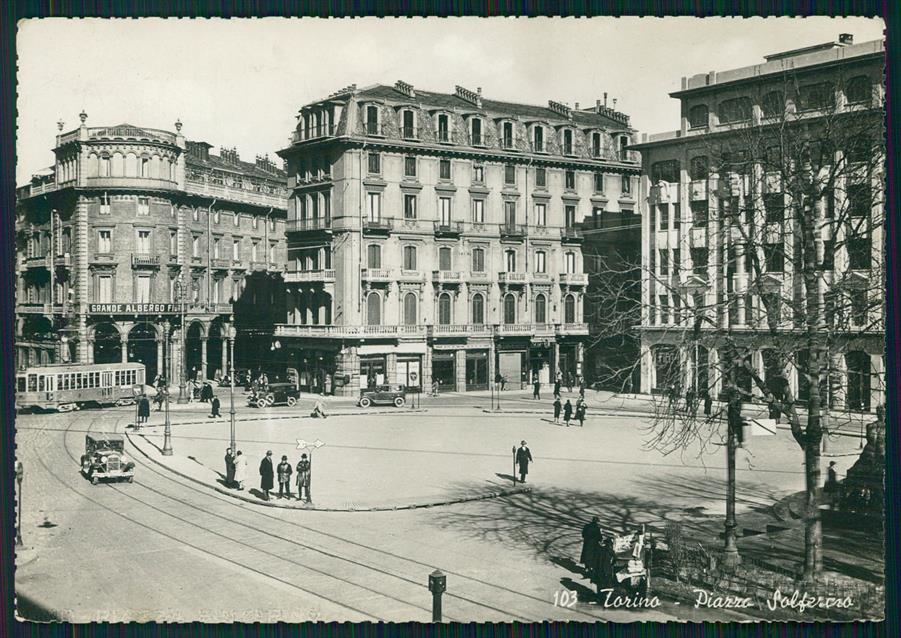 Torino città Piazza Solferino Tram Auto Foto FG cartolina MZ2432 – fronte