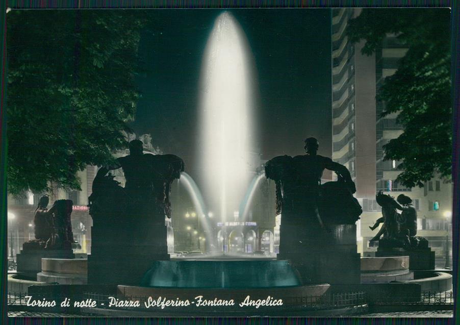 Torino città Piazza Solferino Fontana Foto FG cartolina MZ2436 – fronte