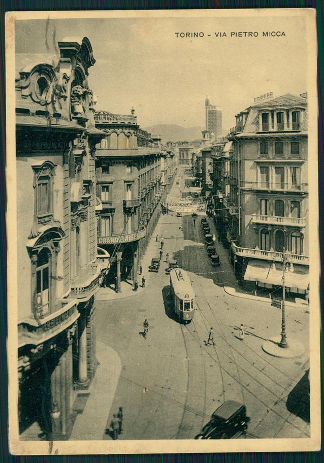 Torino città Via Pietro Micca Tram FG cartolina MZ2449 – fronte