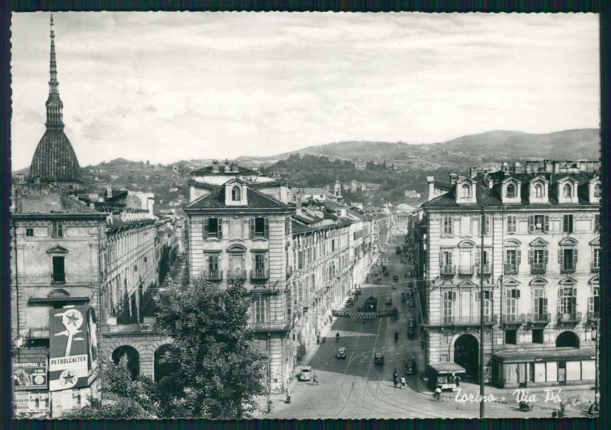 Torino città Via Po ABRASA Foto FG cartolina MZ2486 – fronte