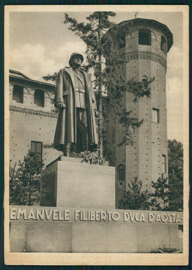 Torino città Monumento Emanuele Filiberto Duca d'Aosta PIEGA FG cartolina MZ2499 – fronte