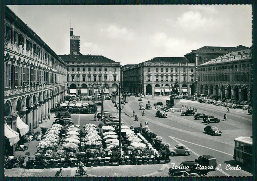 Torino città Piazza San Carlo Auto Foto FG cartolina MZ2502 – fronte