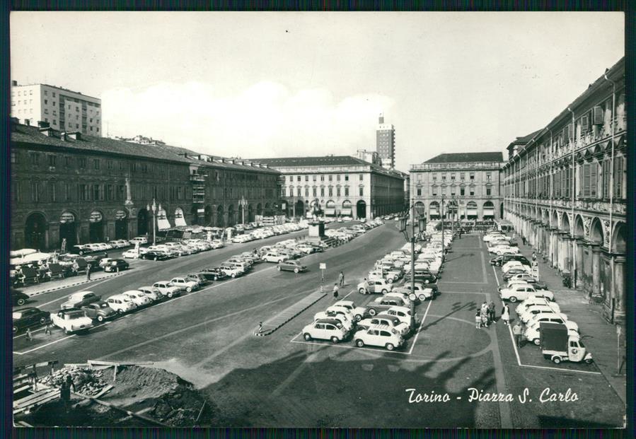 Torino città Piazza San Carlo Auto Foto FG cartolina MZ2503 – fronte
