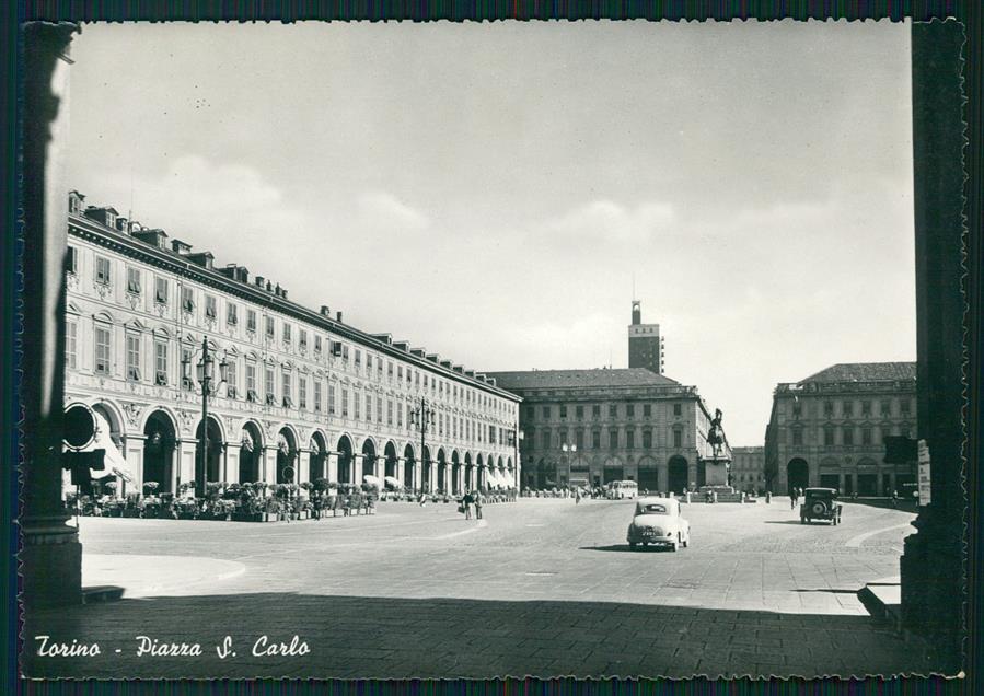 Torino città Piazza San Carlo Auto Foto FG cartolina MZ2504 – fronte