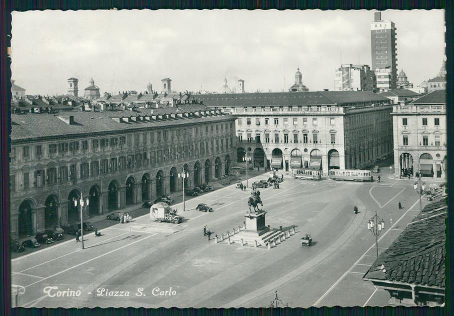 Torino città Piazza San Carlo Tram Foto FG cartolina MZ2508 – fronte