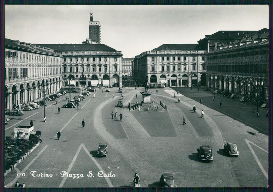 Torino città Piazza San Carlo Auto Foto FG cartolina MZ2509 – fronte
