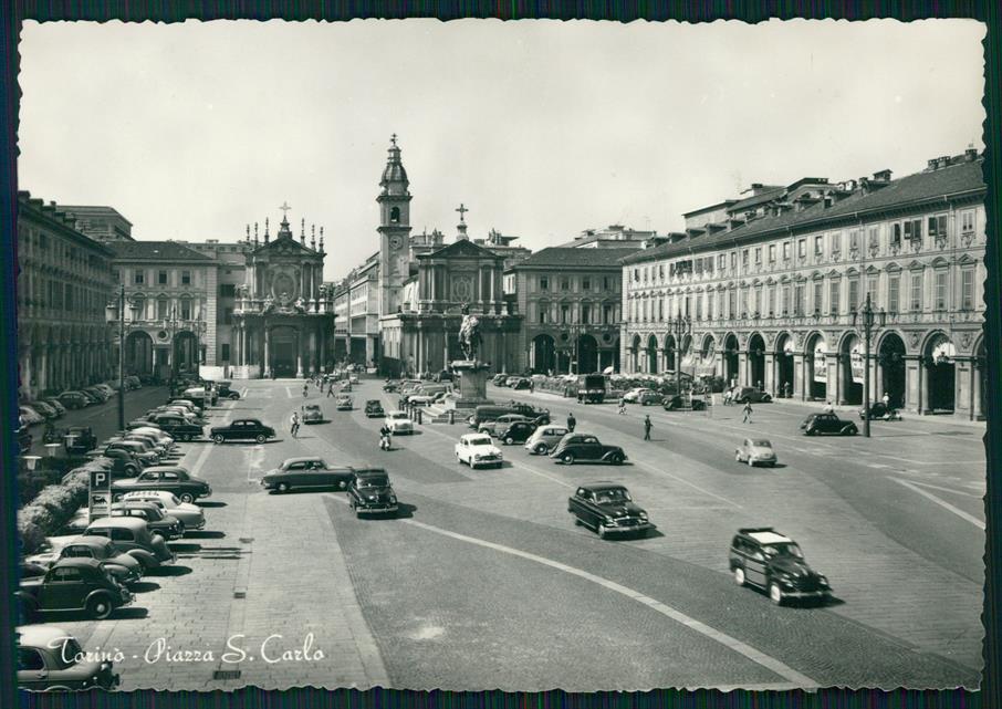 Torino città Piazza San Carlo Auto Foto FG cartolina MZ2515 – fronte
