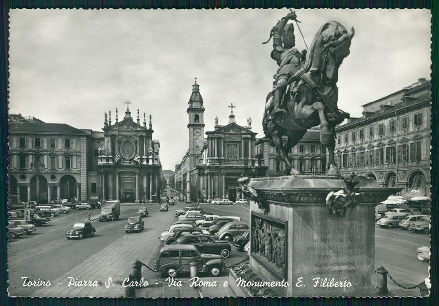 Torino città Piazza San Carlo Via Roma Auto Foto FG cartolina MZ2521 – fronte
